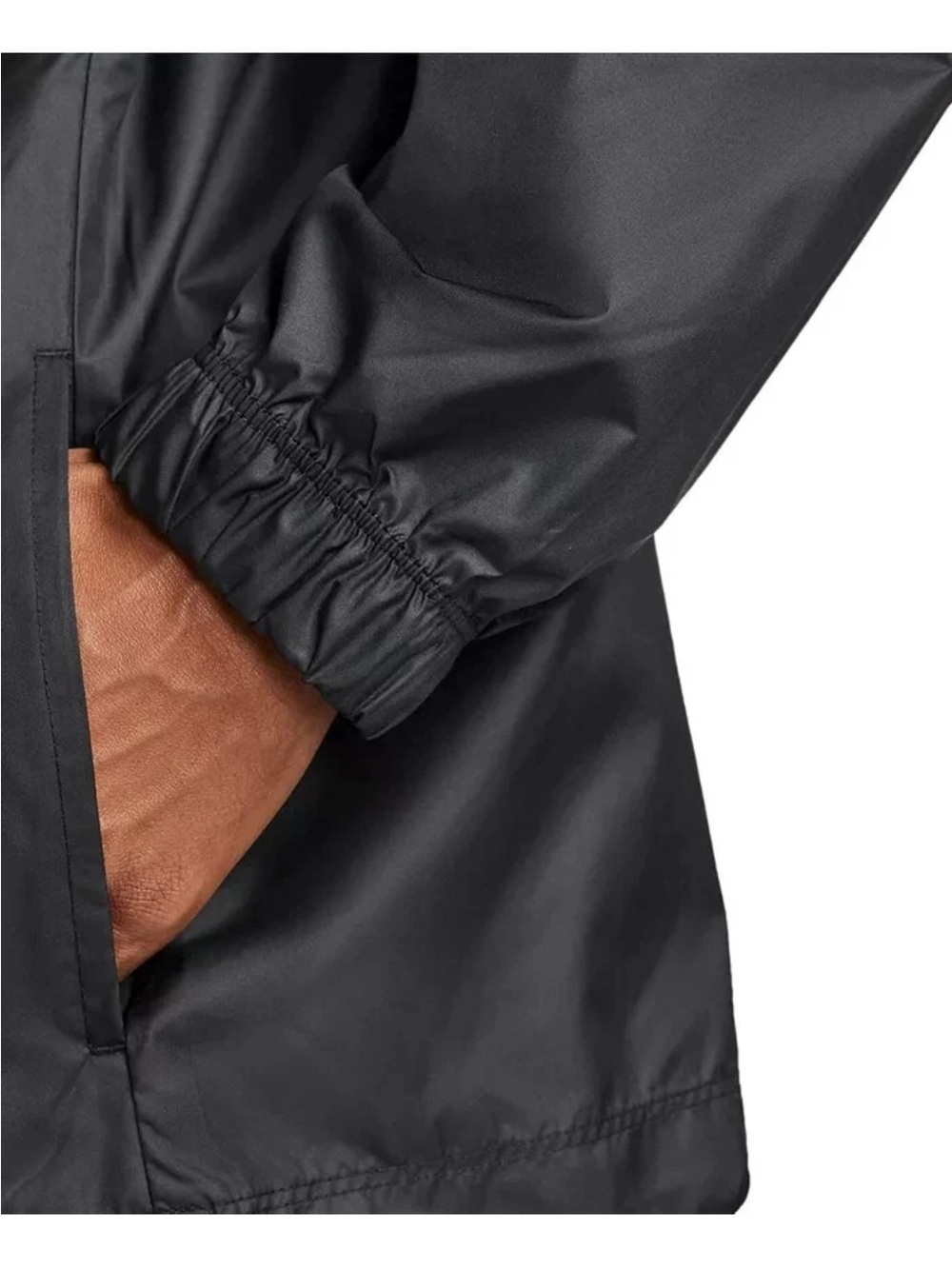 Nike Black Hooded Windbreaker Jacket with White Swoosh - Picture 5 of 16